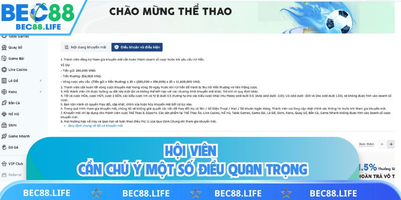 Hội viên cần chú ý một số điều quan trọng
